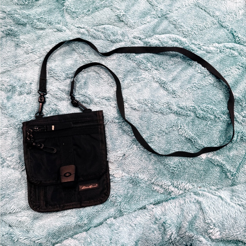 Eddie Bauer Black Travel Compact Crossbody Organizer Bag